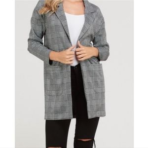 ❌Love Tree long line plaid blazer jacket❌